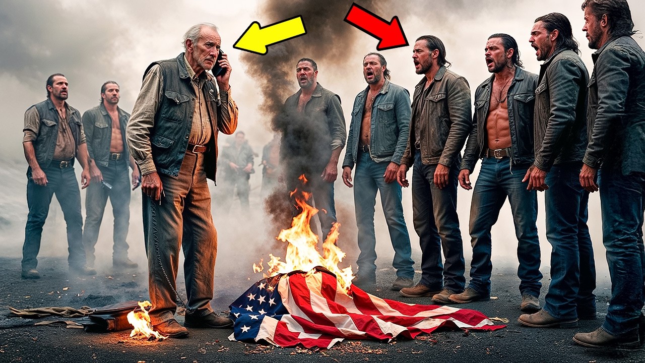 Outline Video Outlaws Burn An Old Veteran's Flag, Until He Makes Shocking Phone Call