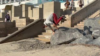 Wall spin progression (sloped boulder)