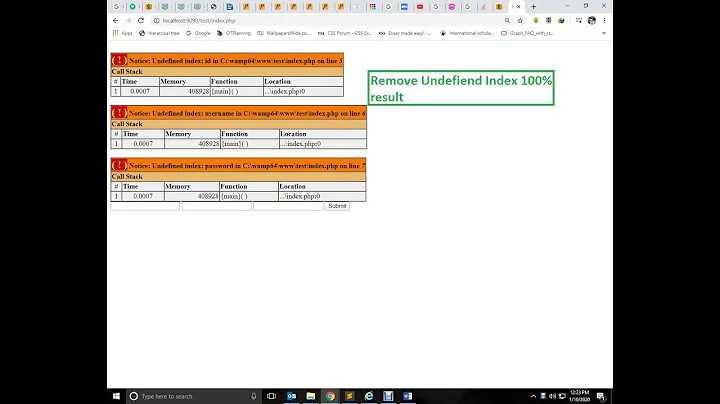 Remove Undefined index error in php || 100% result