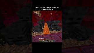 I told bro to make a wither skeleton farm