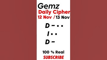 Gemz Daily Cipher Morse Code 12 & 13 November 2024 | Unlock Today’s Code & Rewards! #gemzdailycode