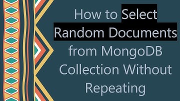 How to Select Random Documents from MongoDB Collection Without Repeating