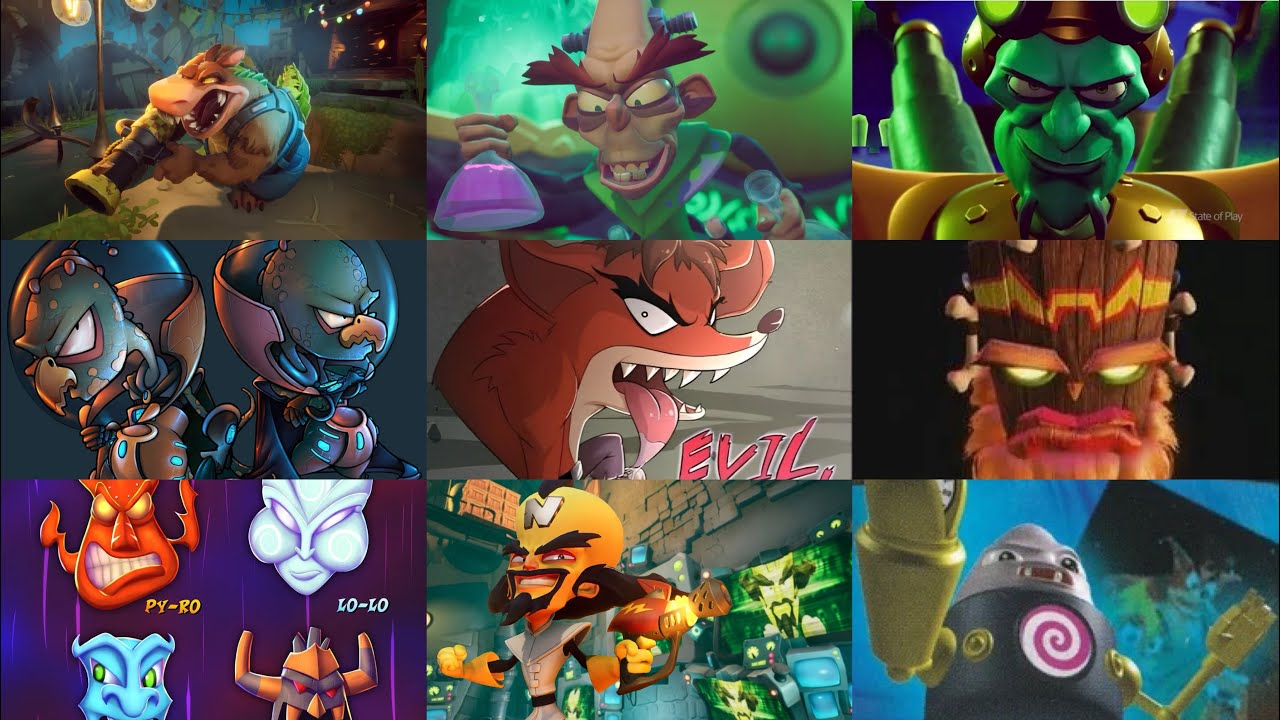 Os vilões que mais traumatizaram o crash Bandicoot