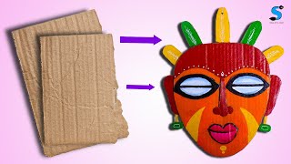 How To Make African Tribe Mask With Cardboard | Cardboard Craft | Easy Craft | Swag Art And Craft |