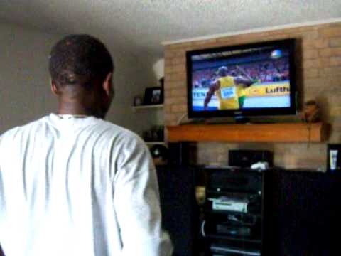 Usain Bolt's Biggest Fan: 9.58 second 100m New World Record Reaction