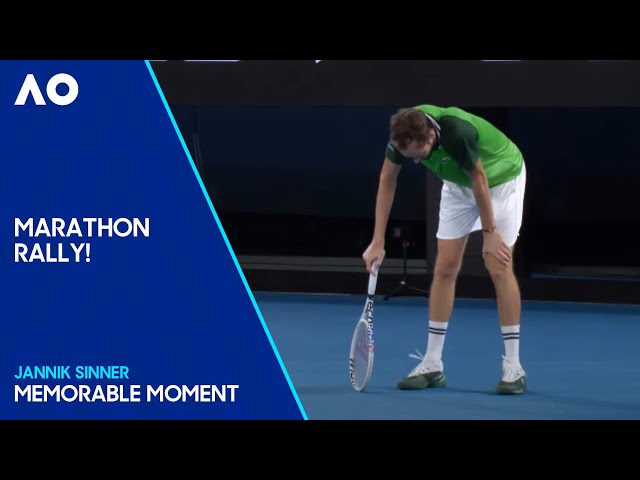 Jannik Sinner Wins HUGE 39-Shot Rally in Men's Singles Final | Australian Open 2024 class=