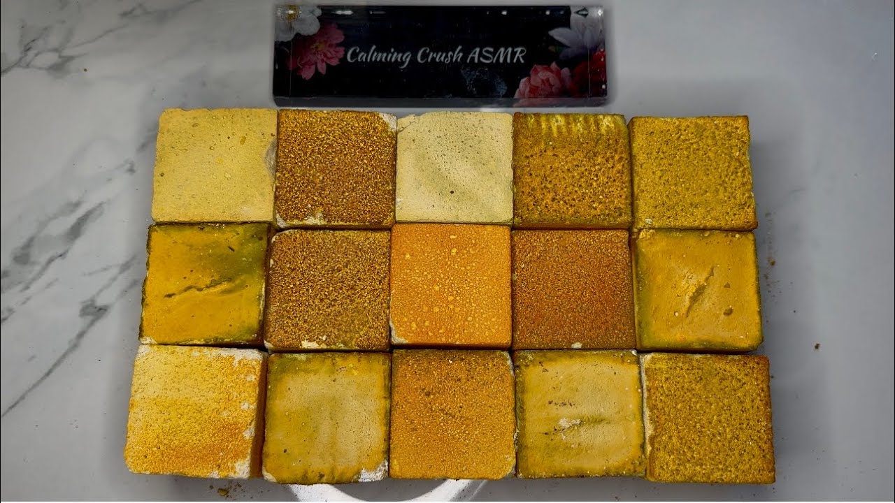 Burnt Orange Reformed Soft Gym Chalk ASMR Crushing Squares | Calming Sounds