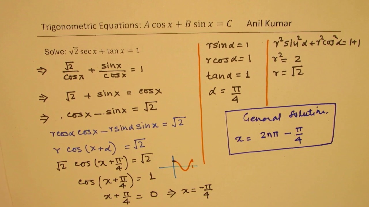 Tan 2 ( x ) = sec 2 ( x ) − 1. 1+Sec^2 = tan^2. Sec^2 - 1.