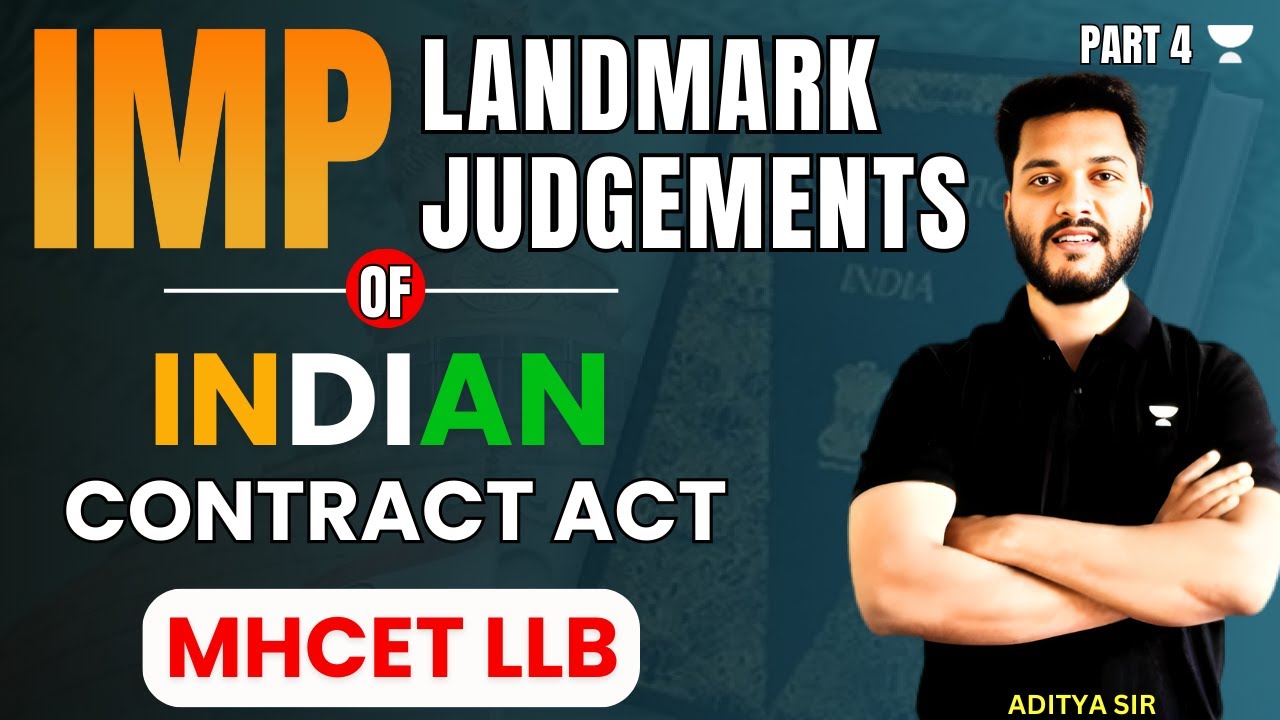IMP Legal Judgements | Indian Contract Act | MHCET LLB 2024 | MHCET 2024 LLB Preparation #mhcet
