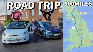 Fiat 500e & Cupra Born EV road trip Scotland to South Coast. Can electric city car do a long trip?
