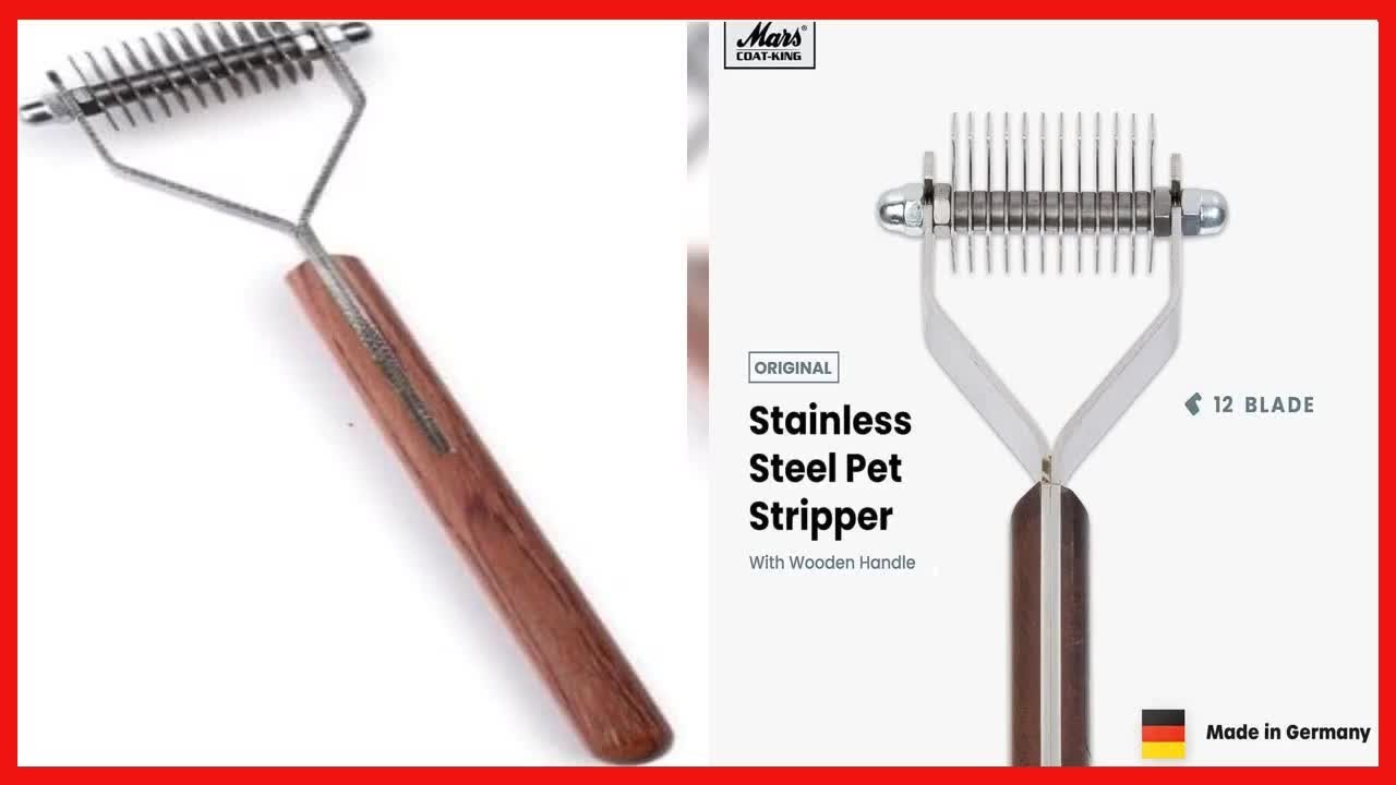 Mars Coat King De-Matting Undercoat Grooming Rake Stripper Tool for Dogs  and Cats, Stainless Steel - YouTube