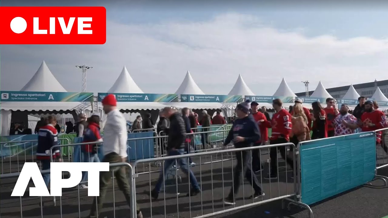 LIVE | Fans Arrive at Santagulia Arena in Milan for Men’s Ice Hockey Gold Medal Game – USA vs Canada