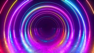 [4K] Infinity flight inside tunnel, Tunnel Neon Light - 1 Hour Relax with good music, VJ Loop