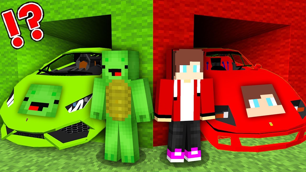 JJ Car vs Mikey Car Survival Battle in Minecraft - Maizen