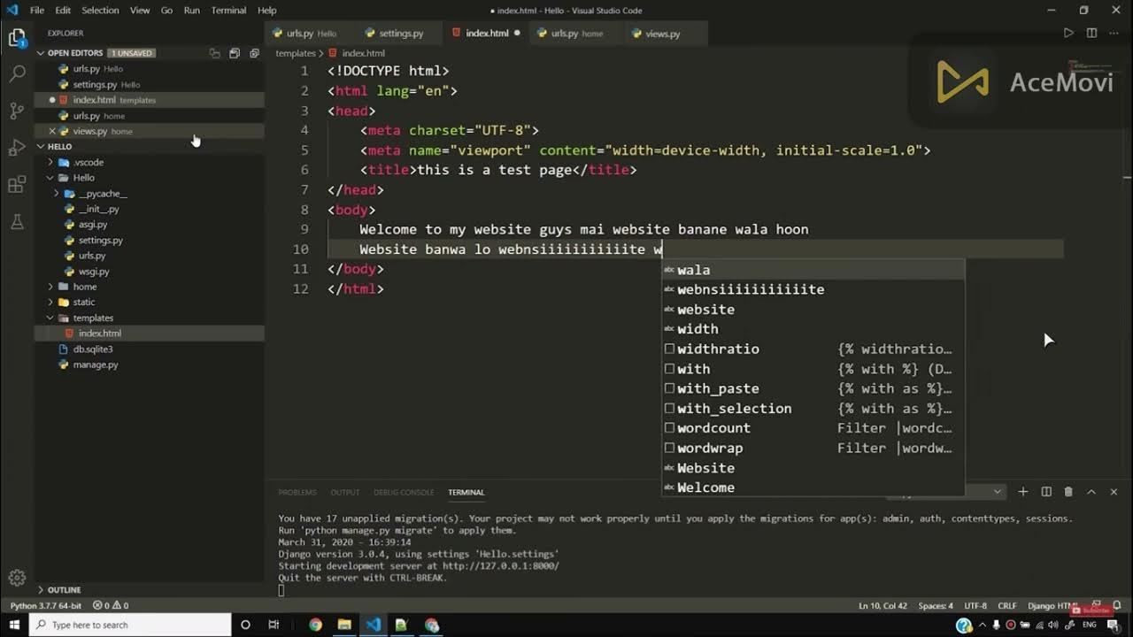 Code With Harry Comedy | Django in one video | Cool Py #shorts - YouTube