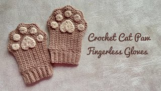 Crochet Cat Paw Fingerless Gloves Beginner Friendly 🐾 | Cat Paw Fingerless Mittens Tutorial 🐾