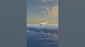 Plane landing in ocean 3d model