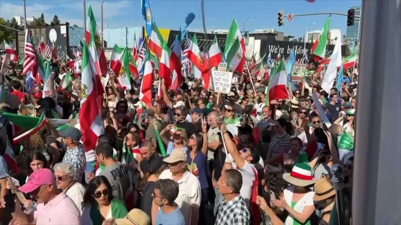 Demonstration in Los Angeles in support of military operation in Iran