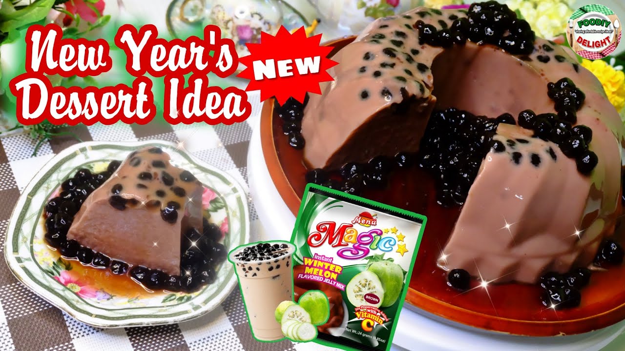 WINTER MELON MILK TEA JELLY DESSERT SO YUMMY NEW YEARS DESSERT IDEA