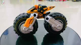 Cycle Crusher Motorcycle Hot Wheels  Diecast Orange Flames X2095