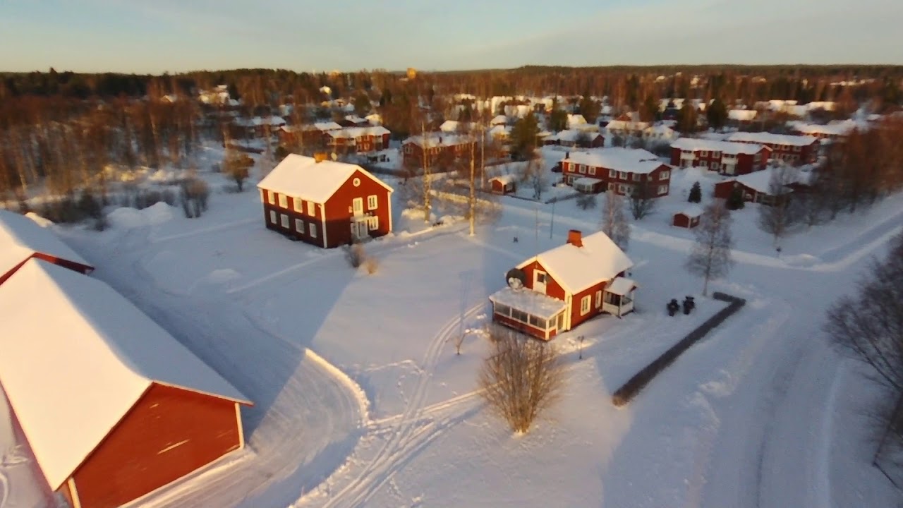 Drone Parrot Bebop 2 Sunny Winter Day Sweden Robertsfors Brännan HD