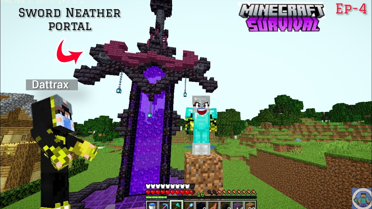 I Made a "GAINT" Nether Portal in Minecraft 🔥 || Survival Series Ep-4 || in Hindi ||