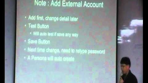Zimbra user add ext account