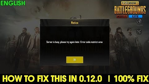 How to fix server is busy try again later in Pubg Mobile lite 0.12.0 | English Video