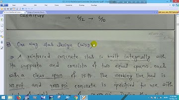 RCC I One way slab design WSD Method Part 1