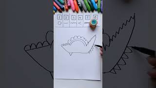 Вот так Курозавр! Рисуем животное необычным способом #игрыдлядетей #рисование #diy #kids #shorts