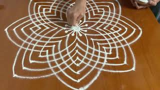 Simple Lakshmi Asta Dala Padma Rangoli|Dots 8*8 |Rangoli Designs | Rangoli Ideas| screenshot 2