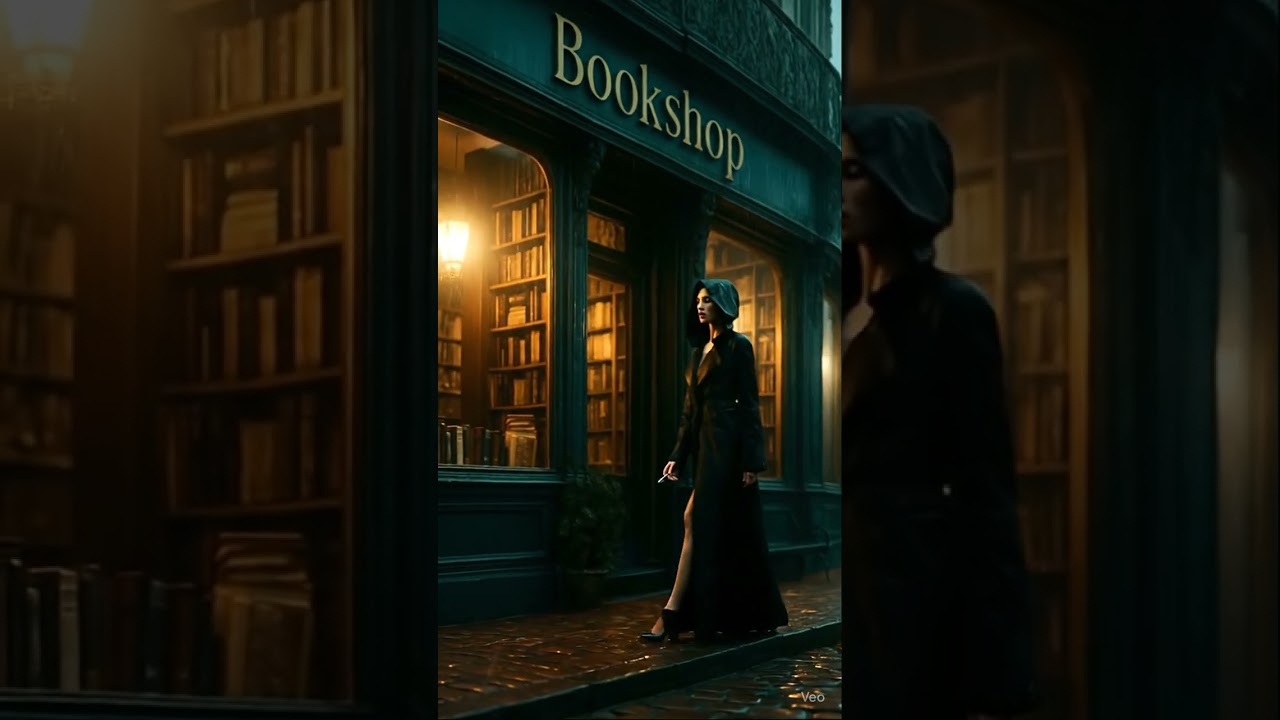 “She Smokes in the Rain — A Silent Night at the Bookshop” 