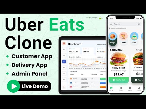 Build On-Demand Food Delivery App Like Uber Eats | Uber Eats Website & App Clone - Live Demo