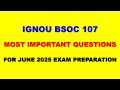 IGNOU BSOC 107- Most Important Questions for June 2025 Exam
