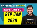 Quantitative Aptitude RTP January 2026 | CA Foundation Maths Revision Test Paper Jan Akash Agrawal