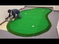 폭신폭신 [카펫타일] 시공.  build an indoor golf course using tile carpets