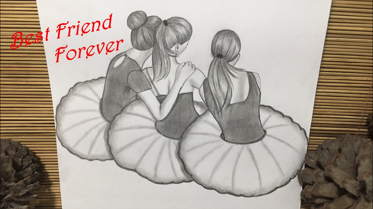 How to draw Best friends sitting together on a swing  Pencil Sketch  Tutorial  video Dailymotion