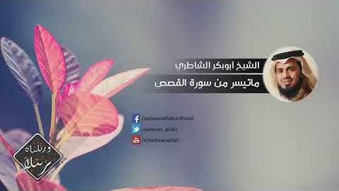 ما تيسرَ مِن سورة القصص للشيخ أبو بكر الشاطري