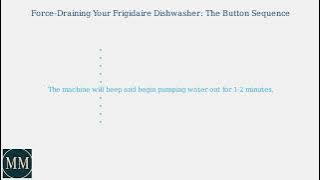 How to Force-Drain a Frigidaire Dishwasher – Button Sequence, Cancel/Drain Mode