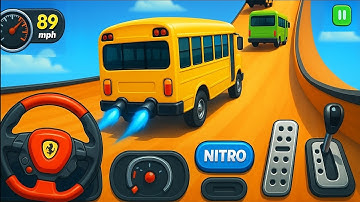 Crazy Bus Mega Ramp Impossible Racing Bus Stunts Impossible Tracks Android Gameplay Video P-03