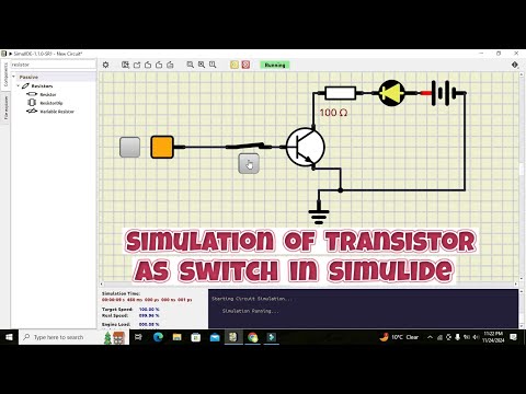How to use transistor as a switch in simulide | simulation of BJT as a switch in simulide