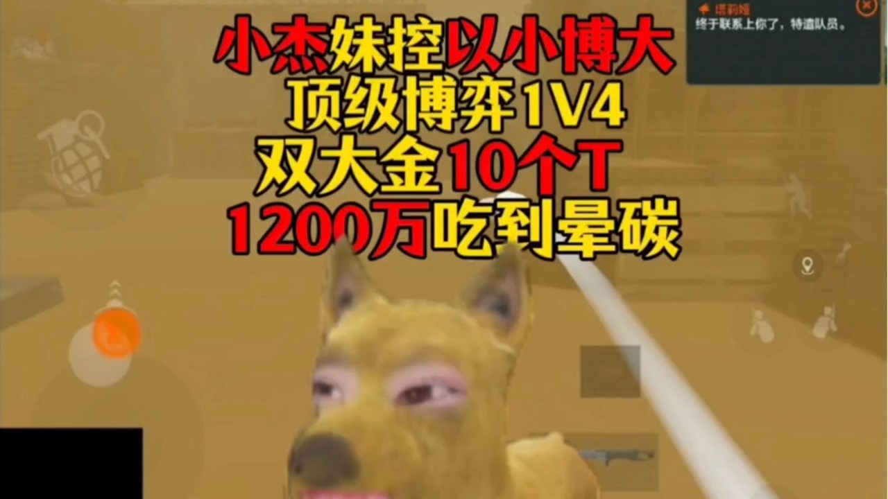 暗区突围 : 小杰妹控以小博大！顶级博弈1V4！双大金10个T，1200万吃到晕碳！三年不开张，开张吃三年
