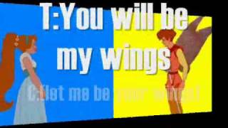 Video thumbnail of "Let me be your wings lyrics-Thumbelina and Cornelius"