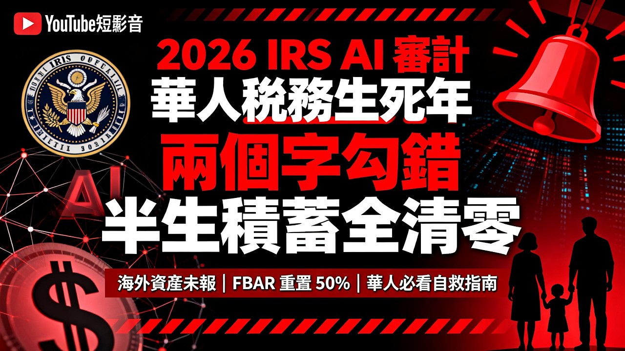 IRS 800 億打造稅務天網，2026 華人成首要稽查目標，千萬別僥倖