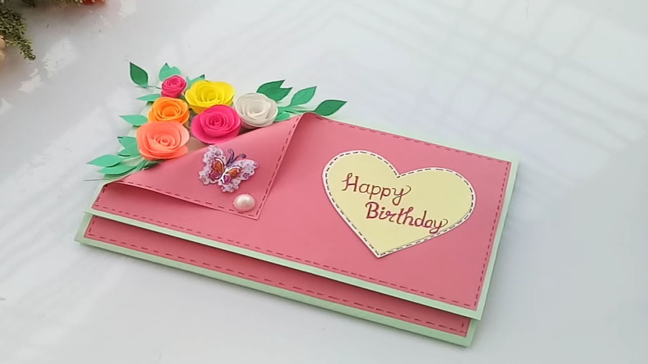 Beautiful Handmade Birthday card//Birthday card idea. - YouTube