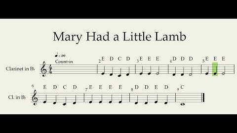 Mary Had a Little Lamb Clarinet 90 BPM