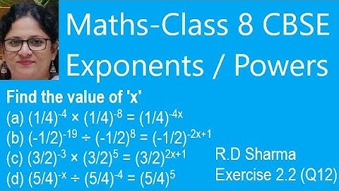 Solutions maths class 8, R D Sharma ,Exercise (2.2 Q.12) chapter 2 Exponents