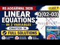 RS Aggarwal Class 9 Maths Chapter 14 Linear Equations in Two Variables Full Solutions (2026-27)