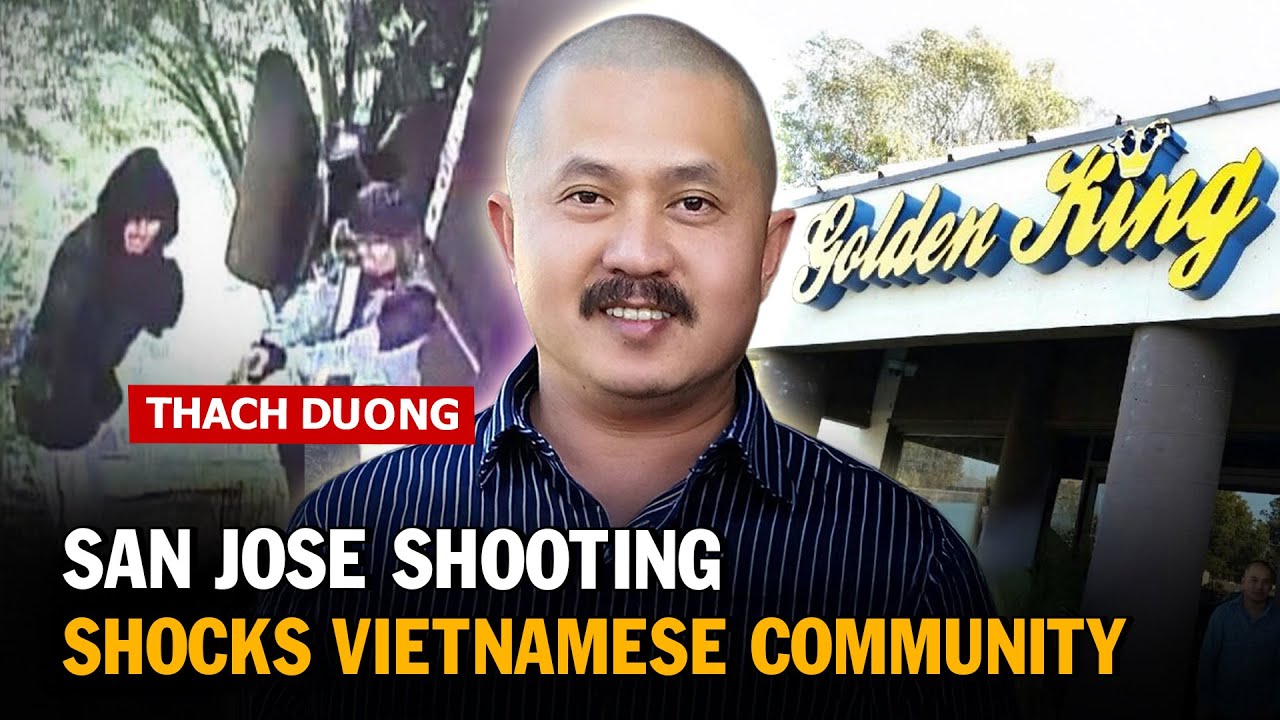Двое бандитов расстреливают вьетнамца за кафе Golden King в Сан-Хосе.