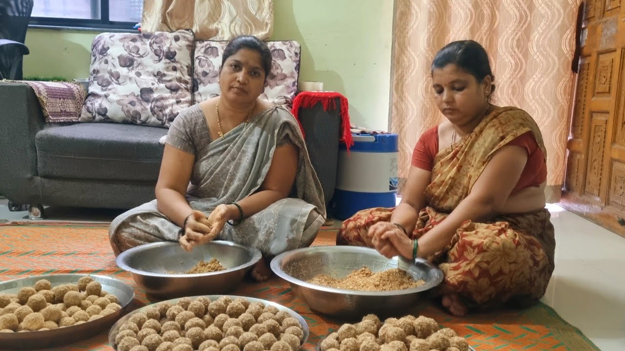 आज दिवसभर बनवले खूप सारे लाडू ..😊 पितृपक्षाची सर्व तयारी..🤗 भाजीपाला आणला..😍